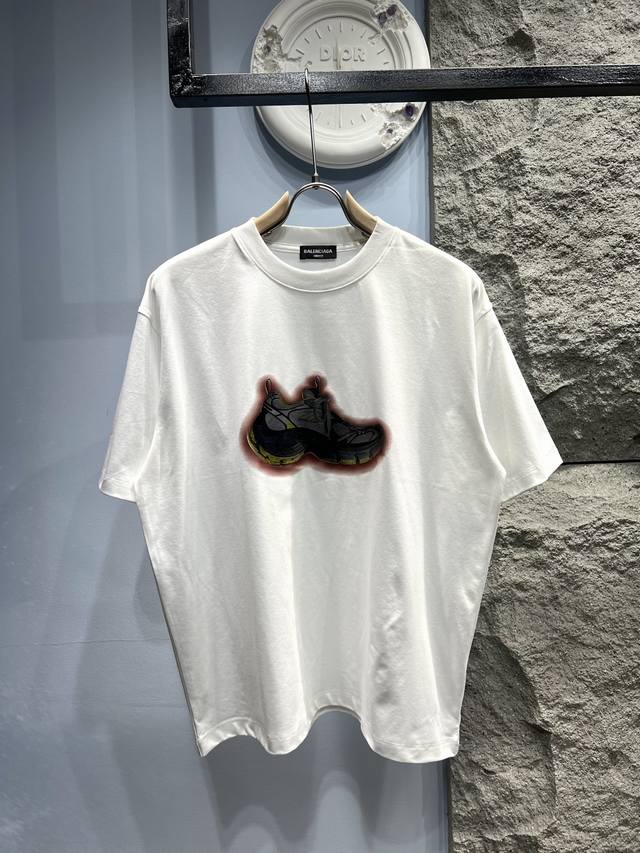 Xp Balenciaga* Balenciaga Daddy Shoes Logo Short Sleeve T-shirt *Using 280g Xinj