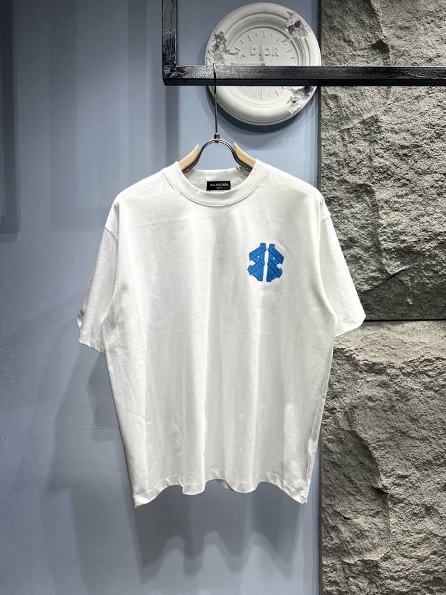 Xp Balenciaga* Balenciaga Thick Logo Short Sleeve T-shirt * Made of 280g Xinjian