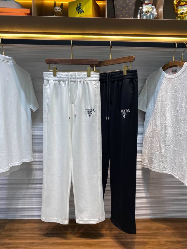 C26--Pra25Ss Spring and summer new thin air layer cotton drawstring casual pants