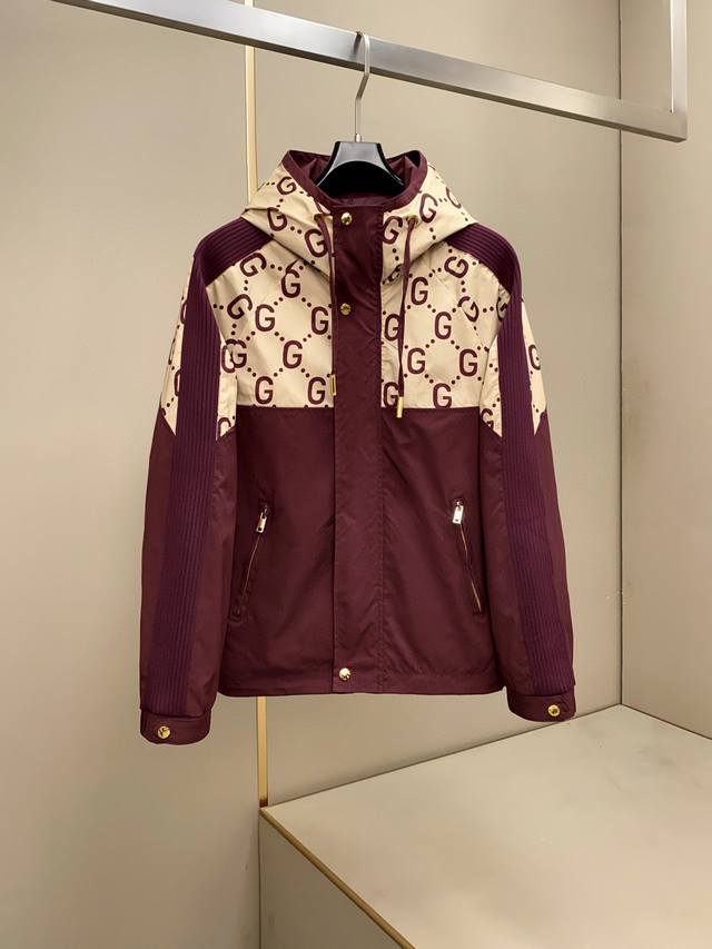 Spring and summer new Gucci 2025 new official hooded classic casual jacket price