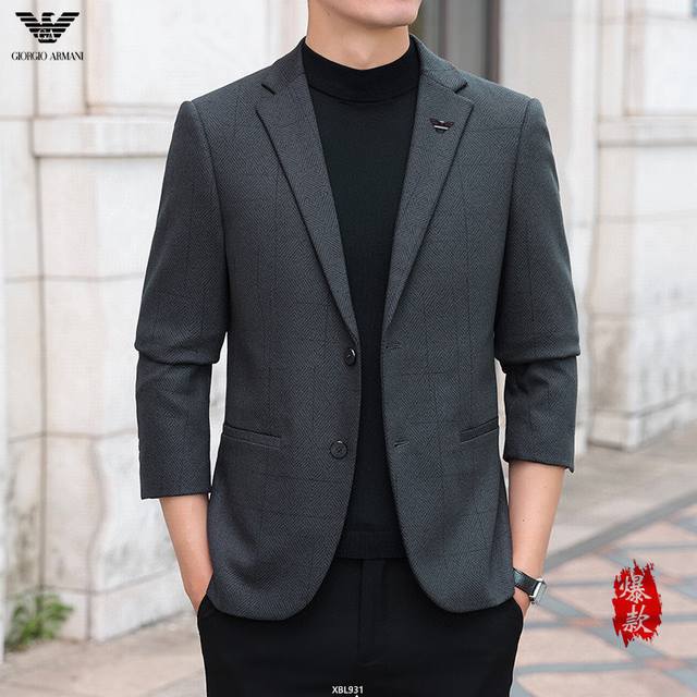 Armani. 2025 early spring men's casual suit jacket, the latest fashion trend, ra