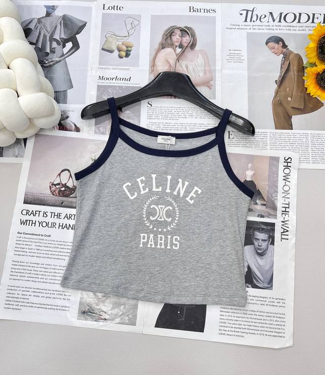 Celine 25Ss wheat ear letter print vest, a new spring and summer product, the le