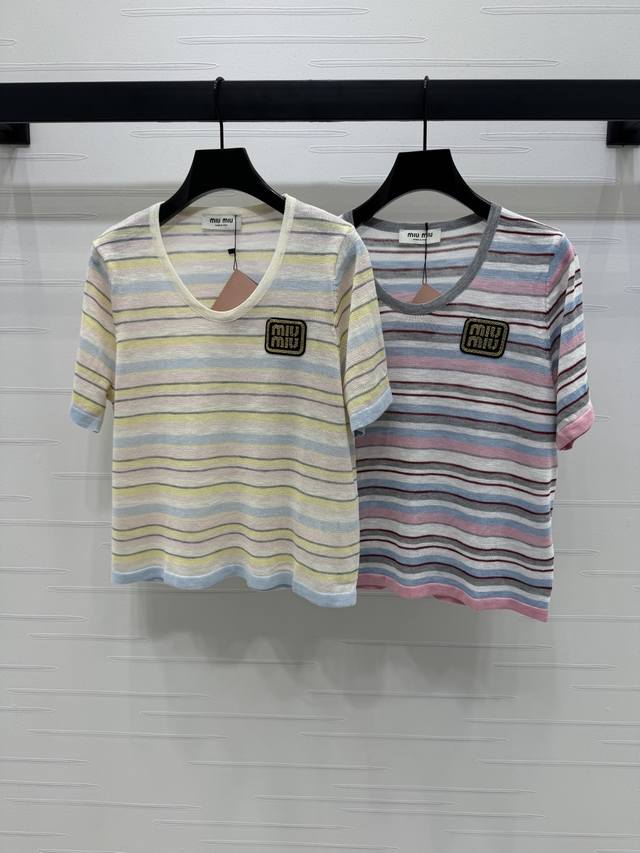 New original high-end quality Miumi*2025 spring and summer latest series! Stripe