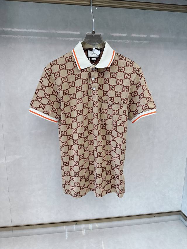 Gucci 2025Ss classic fashion lapel Polo shirt short sleeve trading company chann