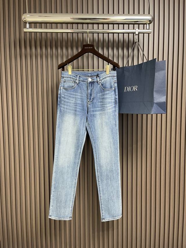 Dior new logo jeans Imported Turkish pure cotton denim fabric Beautiful color, b