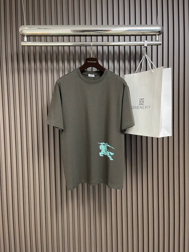 Burberry Knight Horse Print Short Sleeve T-shirt, made of 32-count 250G pure cot