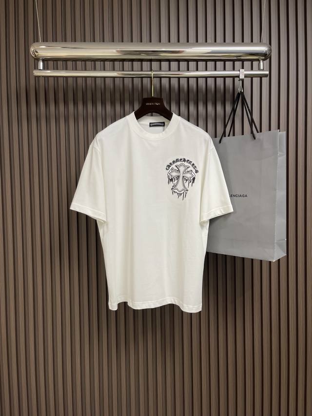 Ch Chrome Hearts 2025Fw Cross Graffiti Embroidery Short Sleeve T-shirt Chrome He