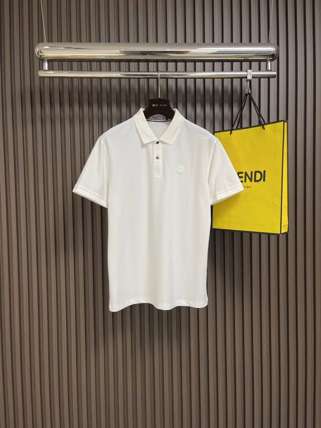 Moncler 2025Ss early spring new three-dimensional badge Polo shirt short-sleeved
