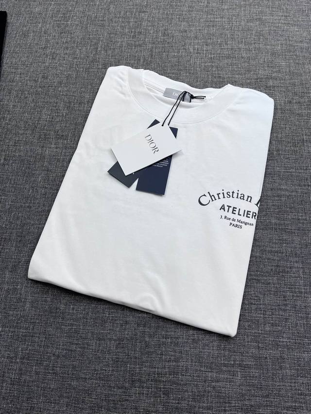 Di*R Dior Bee 2025 Summer Men's Round Neck Short Sleeve T-shirt, a heavyweight f