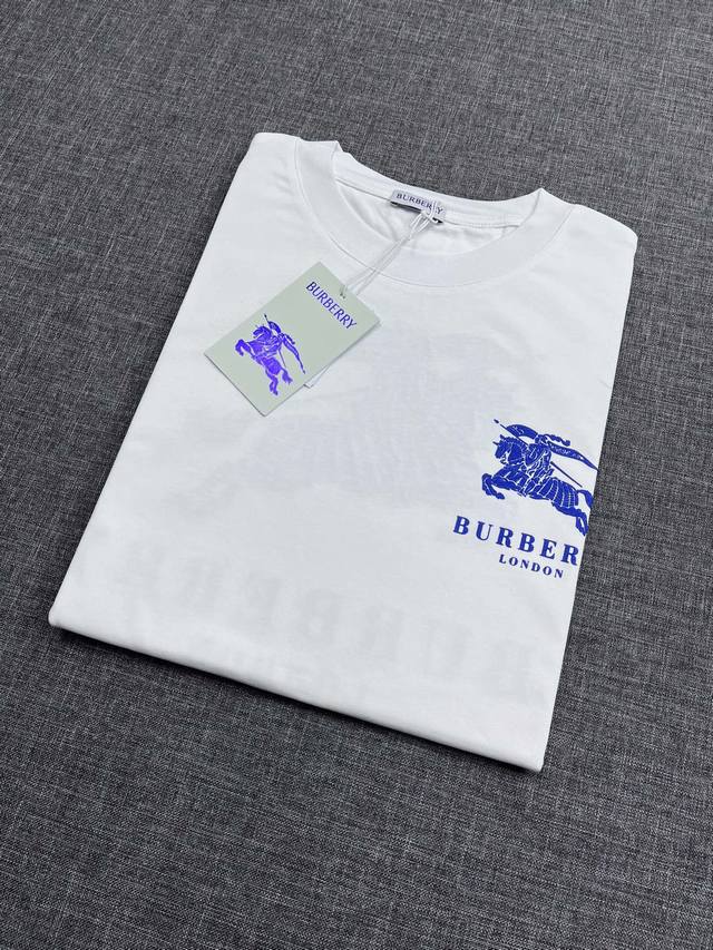 Burberry 2025 new men's round neck short sleeves, Hong Kong goods, heavyweight p
