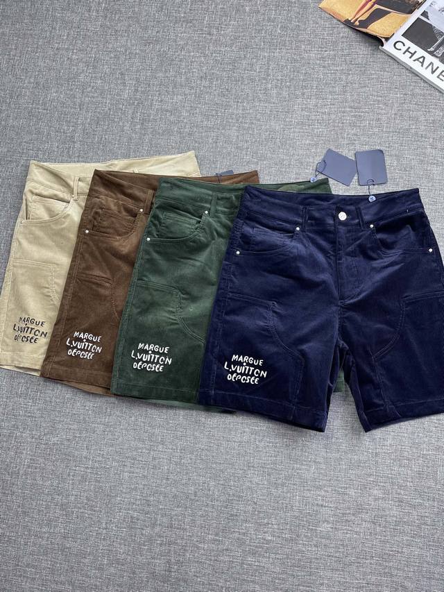 Donkey Brand 2025 Original Custom L-Brand Corduroy Patch Flat-Waist Casual Short