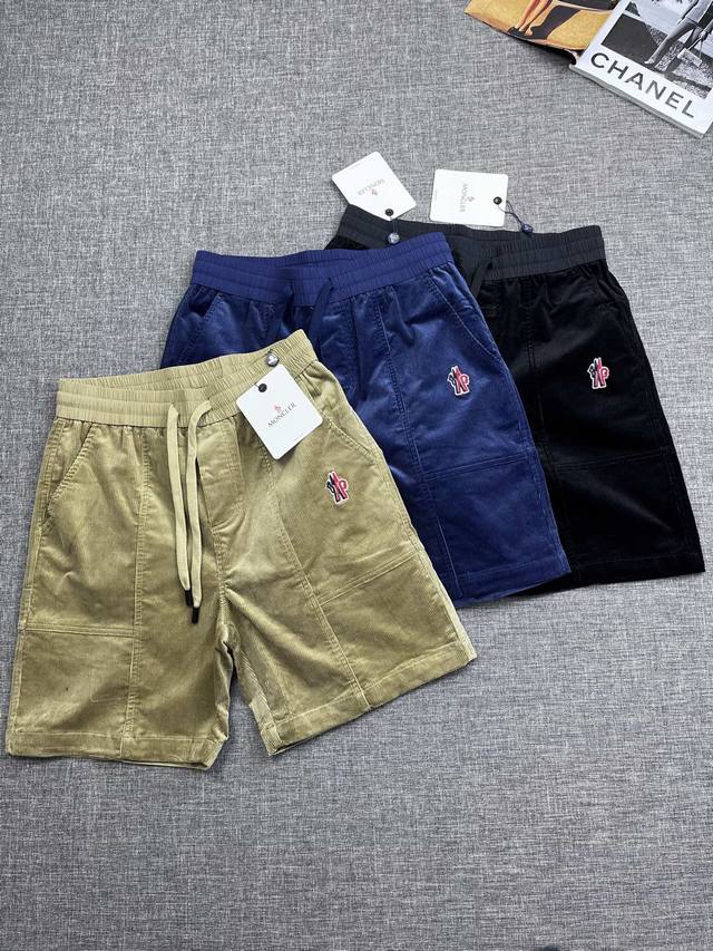 Moncler 2025 original custom MO home corrugated washed corduroy patch flat waist