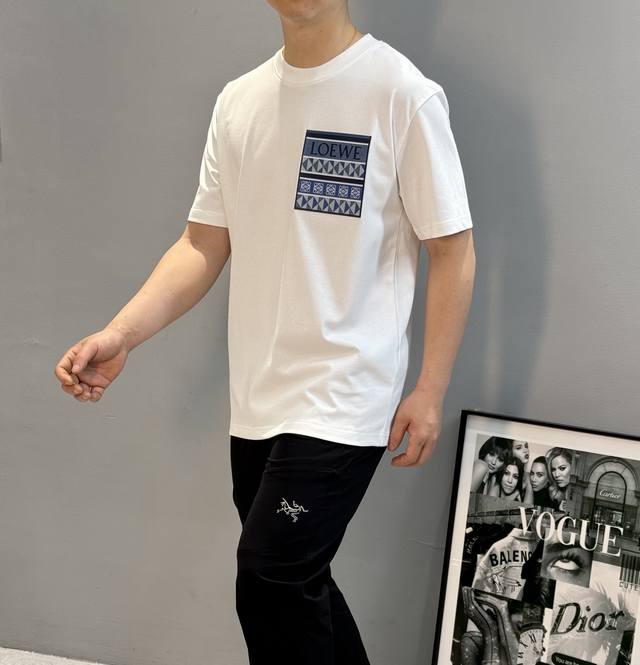 Loew* Loewe 25S new spring and summer round neck short sleeves. Loose and comfor