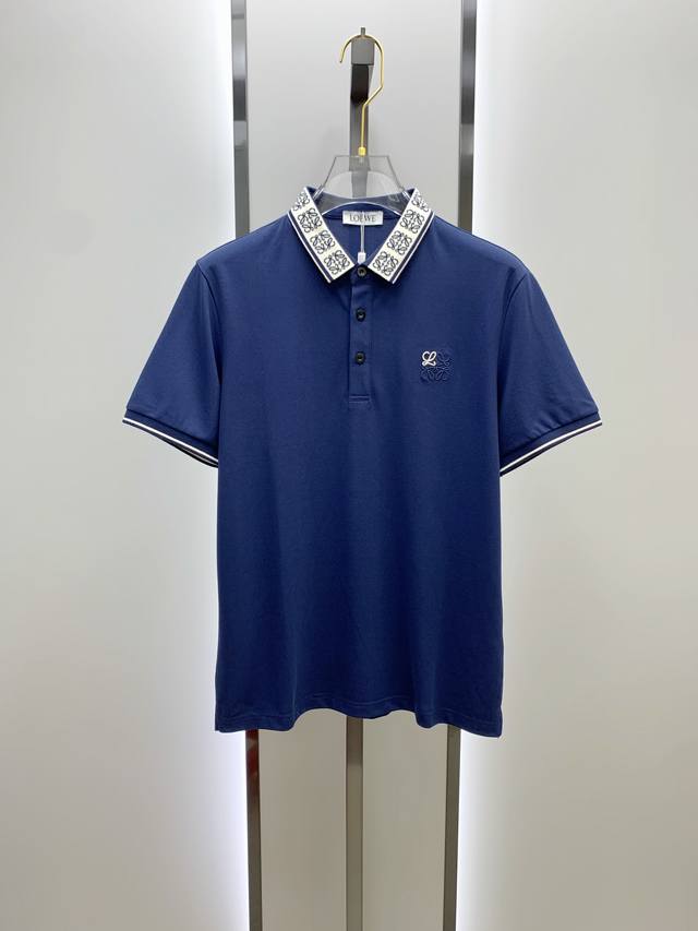 Loewe 25Ss new spring and summer short-sleeved lapel T-shirt Polo, the highest v