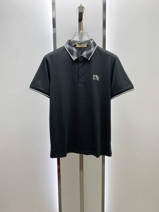 Burberry 25Ss new spring and summer short-sleeved lapel T-shirt Polo, the highes