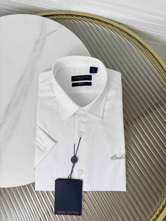 Lv men's business casual cotton short-sleeved shirt, channel goods from trading