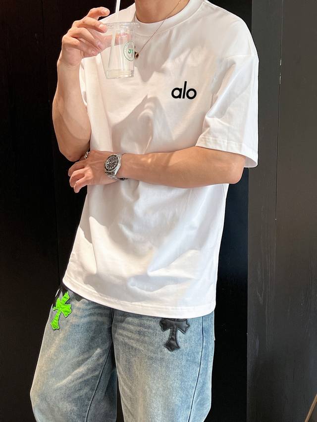 Aio new double-layer heavy-duty short-sleeved T-shirt with letter print. Whether