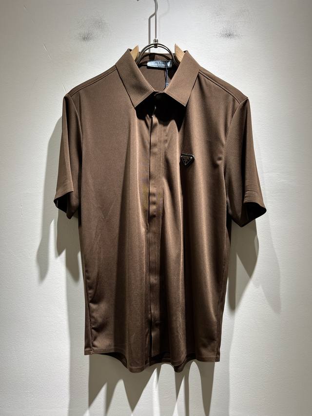 Prad*A 2025 spring and summer new casual shirt, the latest fashion casual hardwa