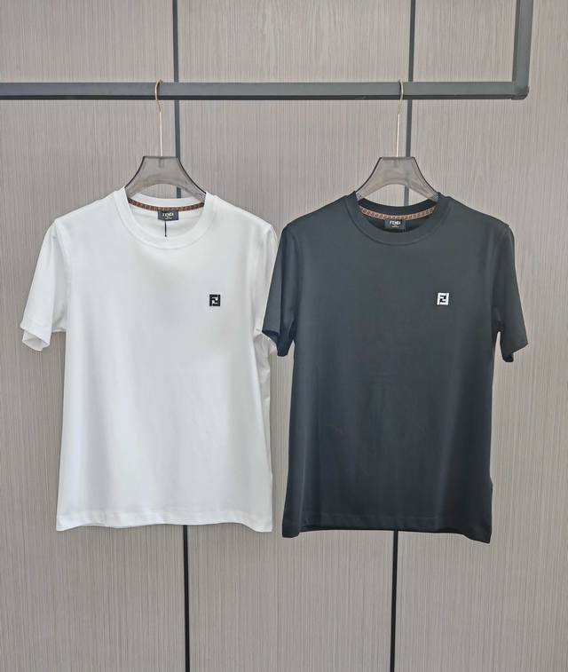 Fendi. Fe*Ndi. The latest embroidered men's round neck T-shirt for spring and su