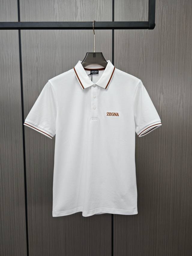 The classic Polo shirt with embroidery by Zegna is sold at the counter at the sa