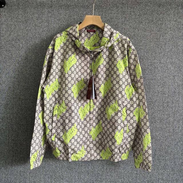 Guc*I 2025 Fw autumn and winter new style Woven hooded long-sleeved jacket Class