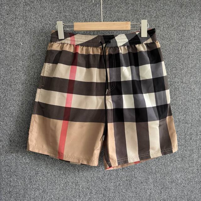 Bur*Rry 2025Ss Spring/Summer new style Classic check shorts Custom cross jacquar