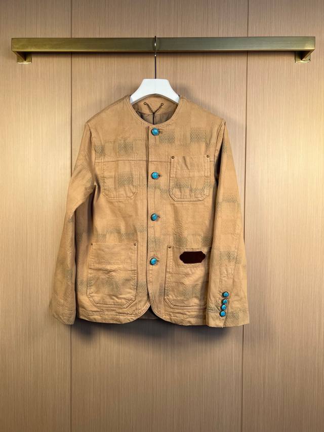 Lv saddle checkerboard denim suit jacket size: 46-48-50-52