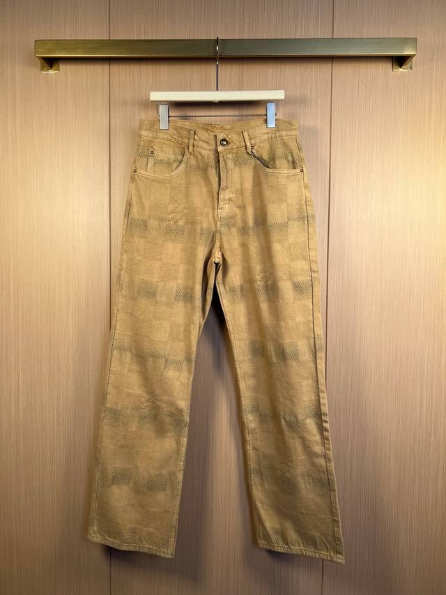 Lv saddle checkerboard denim suit pants size: 30-32-34-36
