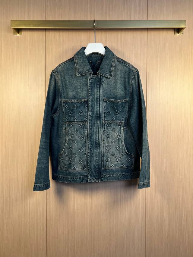 Lv 23Ss Embossed Long Sleeve Denim Jacket Size: 46-52
