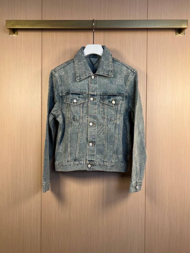 Lv 25Fw Checkerboard hot diamond full diamond denim jacket 46-52