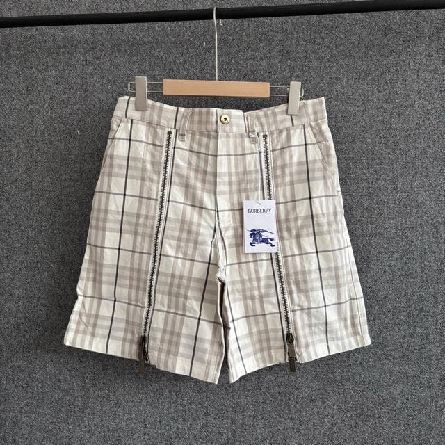 Bur*Rry 2025Ss Spring/Summer new style Catwalk style Classic check shorts Custom