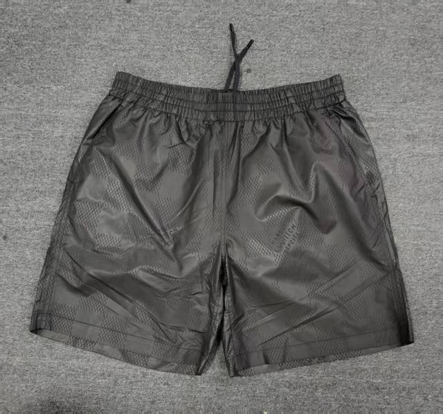 Lv 2025 Ss Spring and Summer New Silk jacquard casual shorts Black dark silk fab