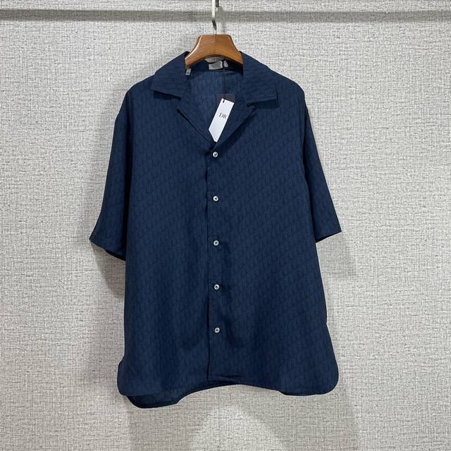 Di*R 2025 Ss Spring/Summer new style Silk fabric Lapel short-sleeved shirt Strai