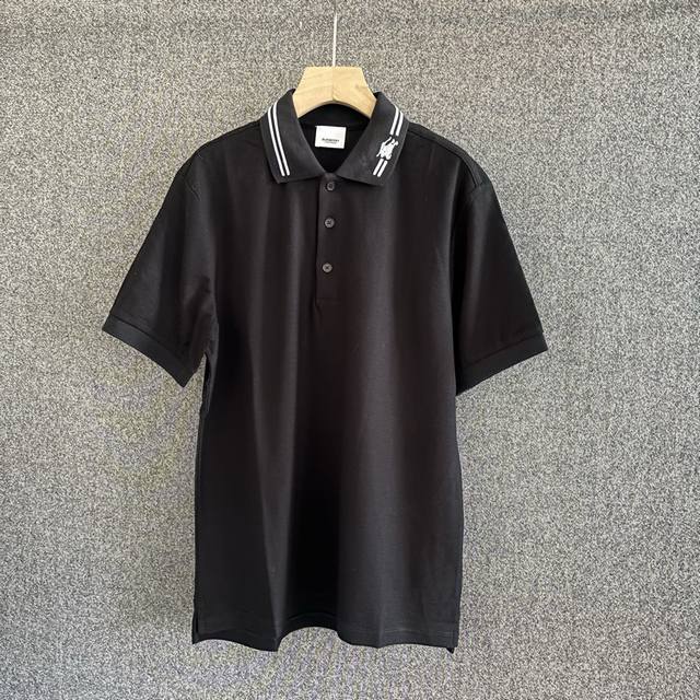Bur*Erry 2025 Ss Spring/Summer new style Lapel Polo short-sleeved shirt Piqu