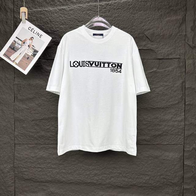 2025 new Lvjia applique embroidered letter logo couple short-sleeved T-shirt hig