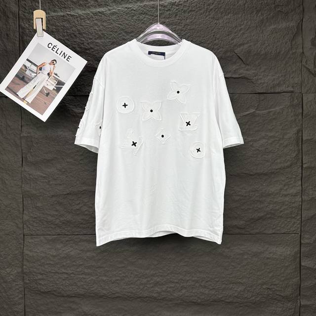 Lvjia 2025 new patch embroidered Logo couple short-sleeved T-shirt high version