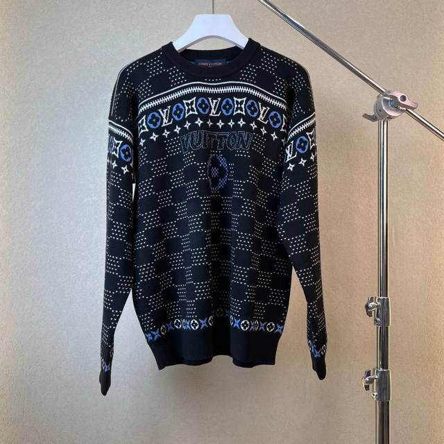 Lv25Ss new jacquard cotton knitted sweater size: S-Xl