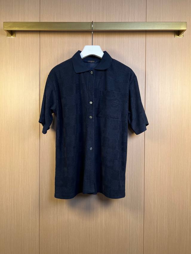 Lv new knitted plaid jacquard embroidered letters Polo shirt sweater S-Xl
