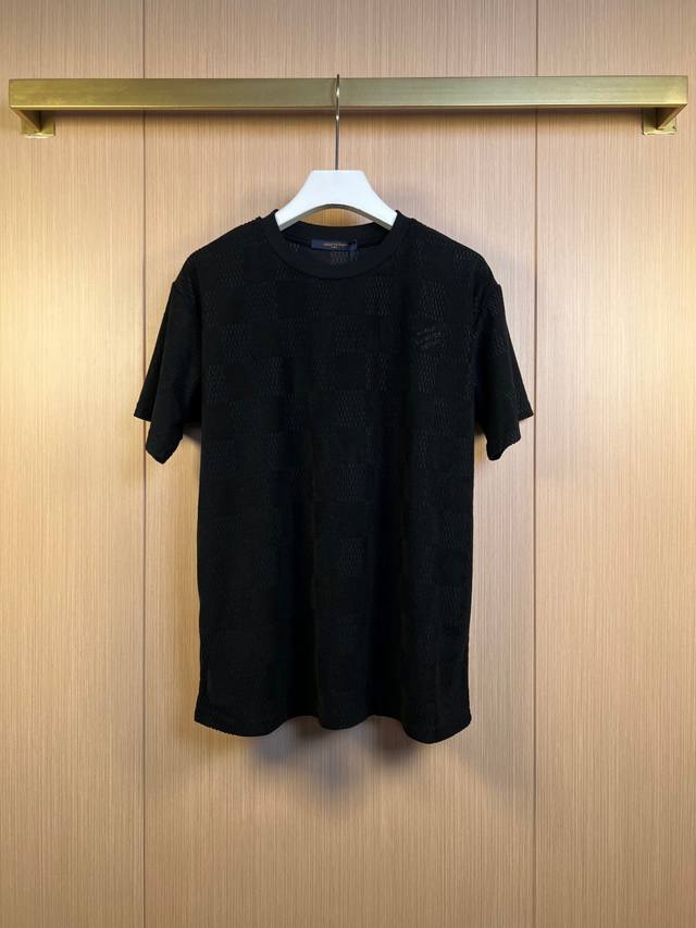 Lv new knitted plaid jacquard embroidered letters short-sleeved T-shirt sweater