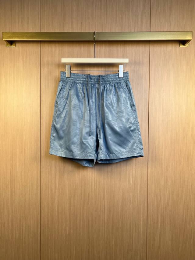 Lv 25Ss solid color embossed jacquard beach pants shorts jacquard woven lining w