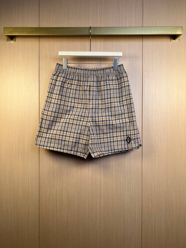 Dior 25Ss cotton blend plaid pattern letter embroidered casual shorts Size: S-Xl