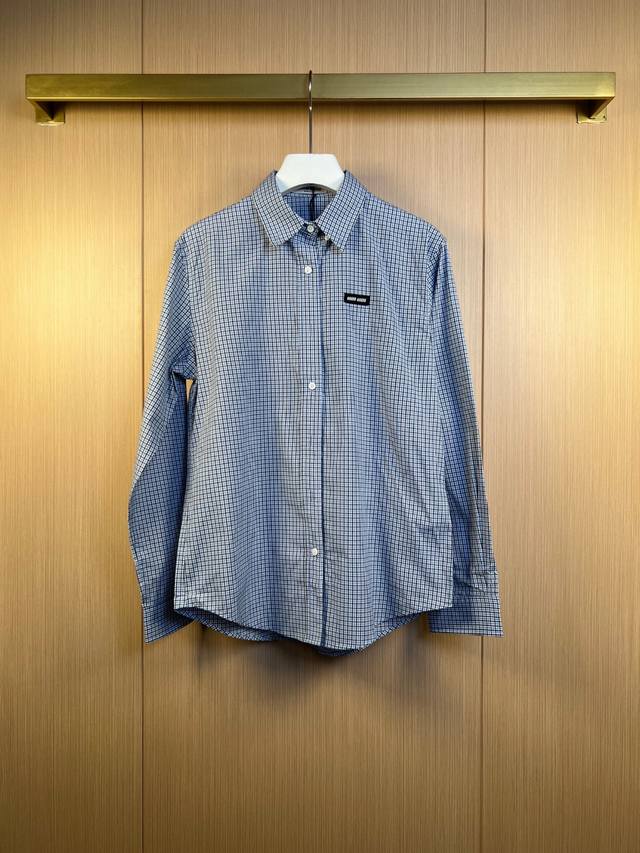 Miu Miu 25Ss new long-sleeved plaid shirt Size: 38-44