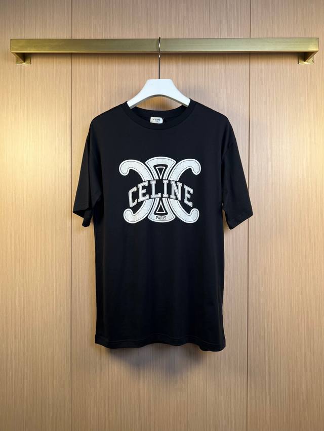 Celine 25Ss new plain printed letter short-sleeved T-shirt size: Xs-L