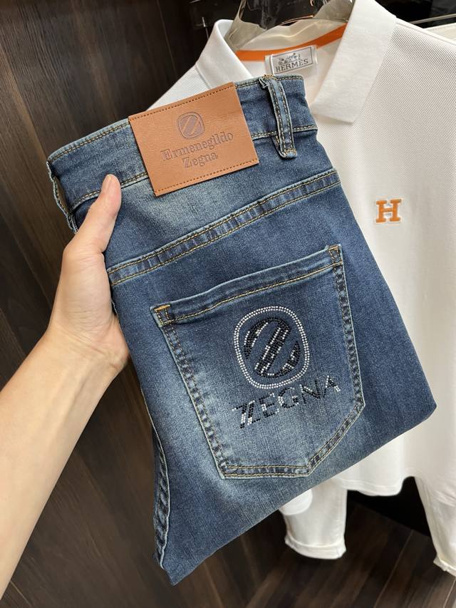 Zegna exclusive new secret trend men's fashion casual jeans, high-end European o