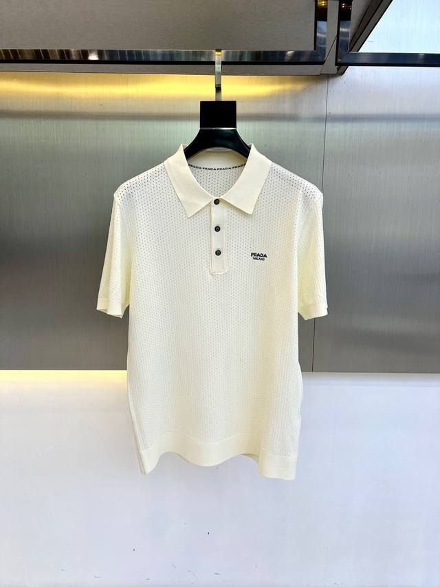 Prad, 25S new spring and summer models, men's classic striped intarsia mulberry