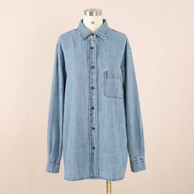5Ss new 25Ssthe Row linen denim jacket Smlp : blue