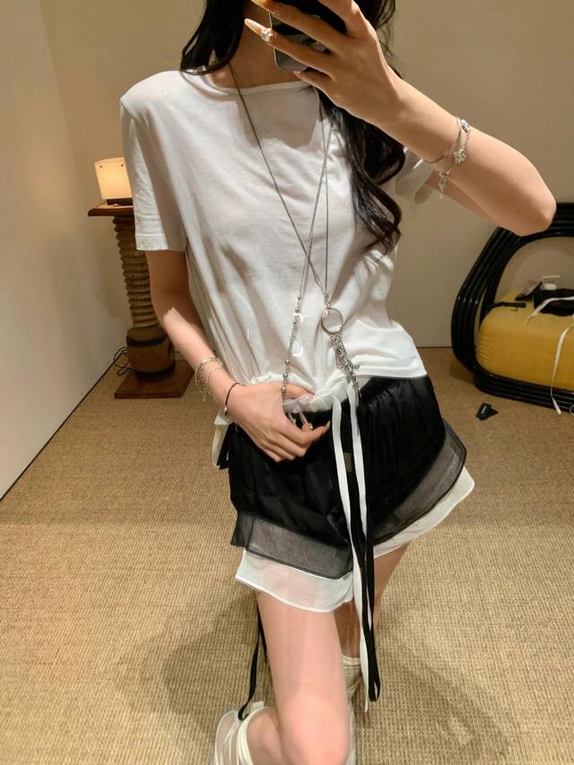 25Ss Spring/Summer Ann Demeulemesster Dark Double-Layered Shorts High-Quality La