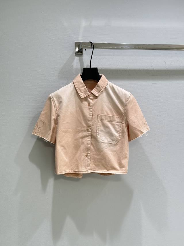 25Ss New for summer! Cotton short-sleeved shirt, light washed cotton twill shirt