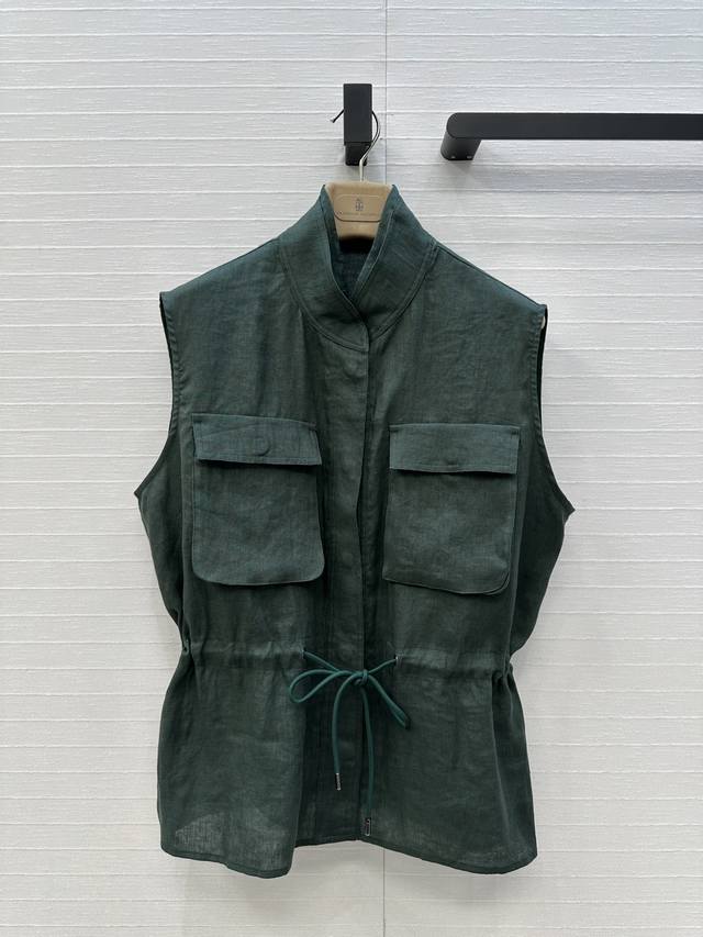 Highly recommend Bc long-termism workwear style linen vest jacket, loose old mon