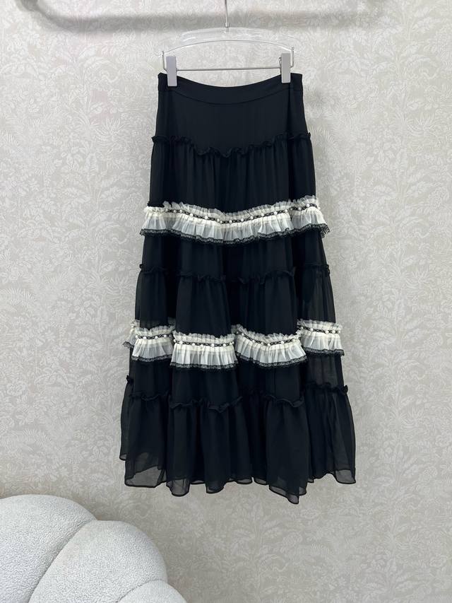 Dio*25 new style skirt with large swing and lace edge and pearl decoration. Cust